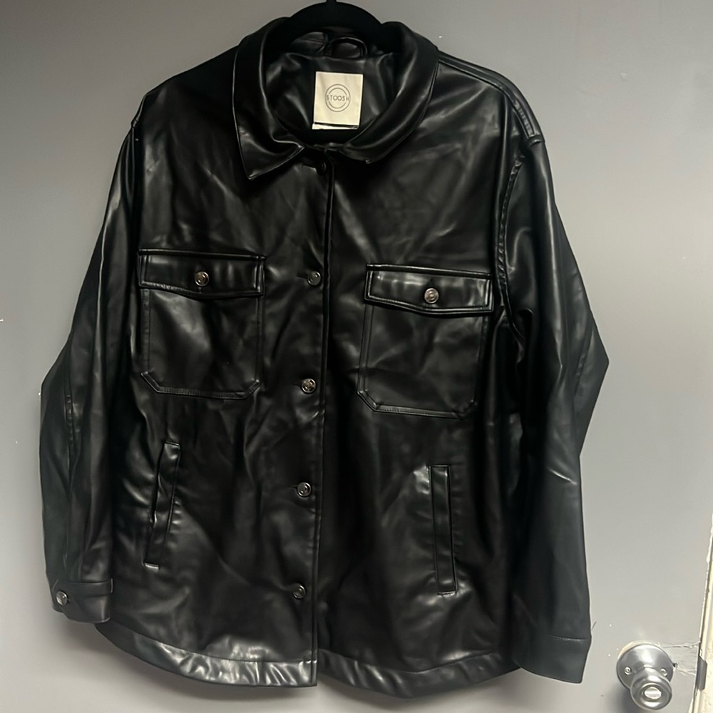 Stoosh faux leather shacket